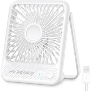 imageKoonie USB Fan Strong Wind Ultra Quiet Small Desk Fan 220 Tilt Folding 3 Speeds Adjustable USBC Powered Personal Fan for Home Office Desktop Pink NO BATTERYMini White