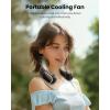 imageKoonie Neck Fan Rechargeable Personal Portable Fan Battery Operated Hands Free Wearable USB Neck Cooling Fan for Indoor Outdoor Width Adjustable Digital Display 412h Working Timeblack