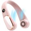 imageKoonie Neck Fan Rechargeable Personal Portable Fan Battery Operated Hands Free Wearable USB Neck Cooling Fan for Indoor Outdoor Width Adjustable Digital Display 412h Working TimePink
