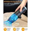 imageKoonie Compressed Air Duster 2in1 Air Duster ampamp Vacuum Powerful 60000RPM 8000PA 2 Speeds Mini Cordless Vacuum Cleaner Rechargeable Electric Air Duster for Computer Keyboard Camera PC Car Blue