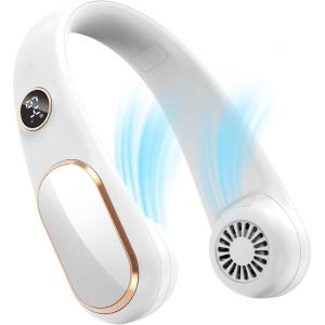 imageKoonie Neck Fan Rechargeable 5 Speeds Portable Personal Hands Free Bladeless Battery Operated Wearable Adjustable Screen Design 412 Hours Cooling For Travel Outdoor Indoor
