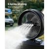 imageKoonie 10 Inch Camping Misting Fan 11L Tank 20000mAh Cooling Battery Floor Fan with Remote 4 Timers 4 Speeds 3 Mist Modes 4590 Oscillation 10 Tilt Portable for Outdoors Patios Travel